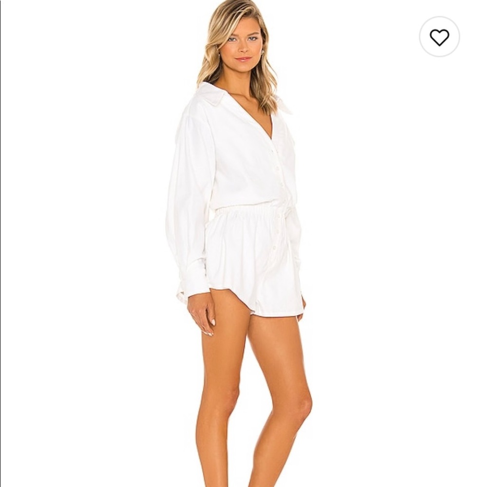 NEW WITH TAGS White Linen Romper from REVOLVE